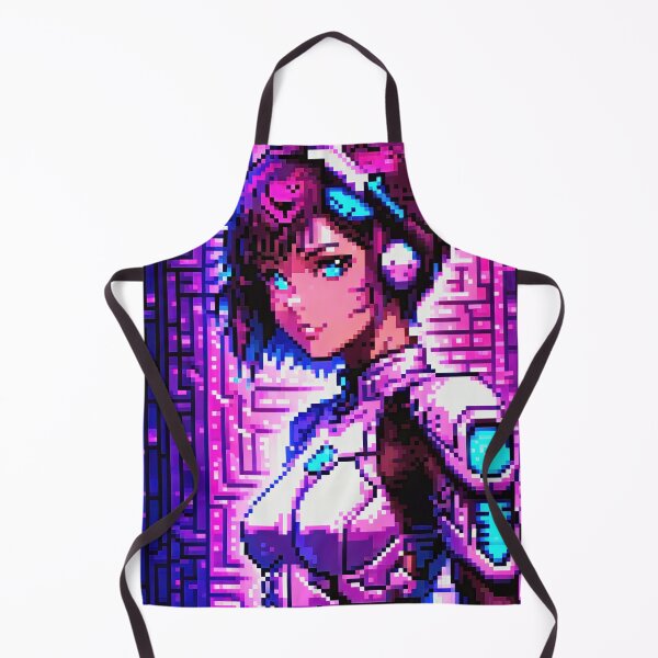 Artikelvorschau, Pixel Art Portrait Cyberpunk Mädchen 16 Bit entworfen und verkauft von Smash-420.