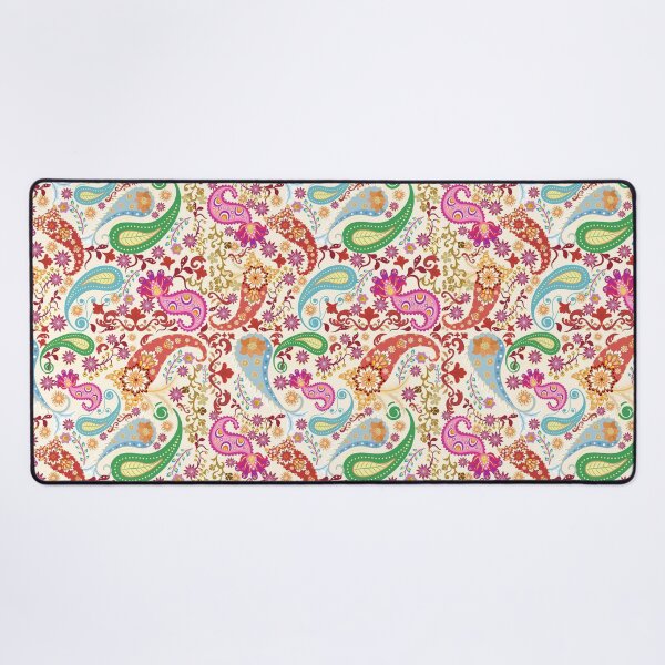 Item preview, Colorful Paisley and Floral Pattern with Ornate Details on a Green Background  designed and sold by SeamlessHub4289.