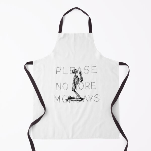 Item preview, Funny skeleton meme design on his knees, pleading: "No more Mondays" designed and sold by StyleFused.