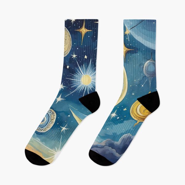 Item preview, A horoscope blue sky design with stars, moons and suns in deferent shapes. designed and sold by HEMRO.