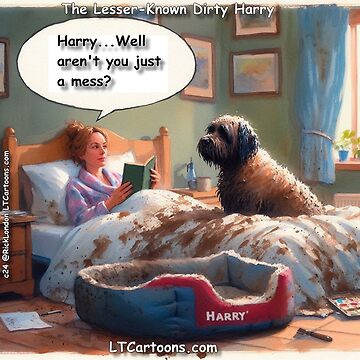 Artwork thumbnail, A Canine Dirty Harry (And On The Bed) by Rick London Gifts
