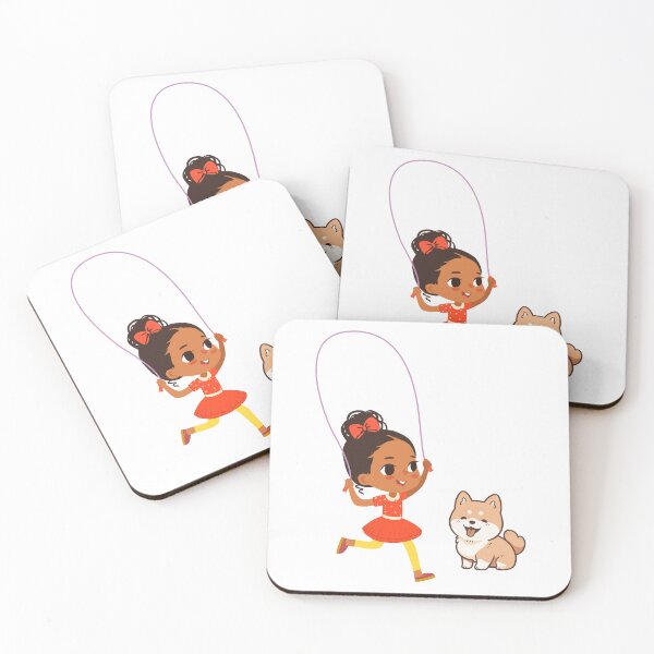 Item preview, A little girl is with her dogy and jumping rope designed and sold by Designfs.