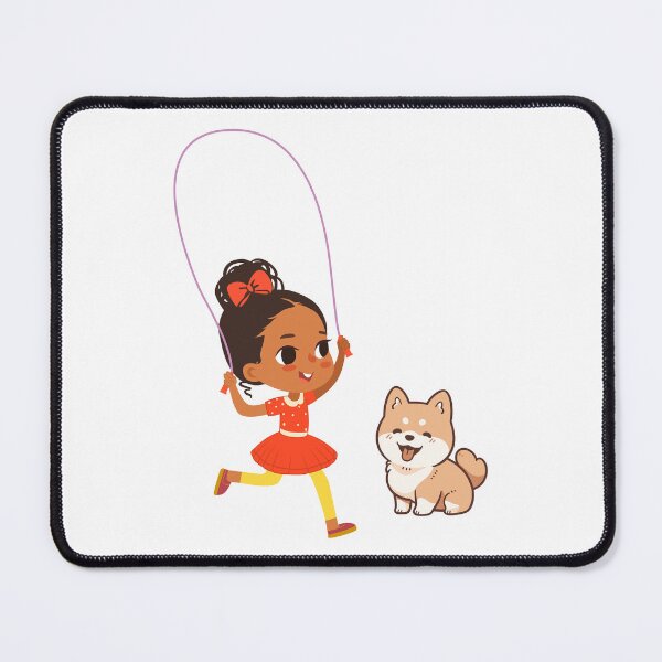 Item preview, A little girl is with her dogy and jumping rope designed and sold by Designfs.