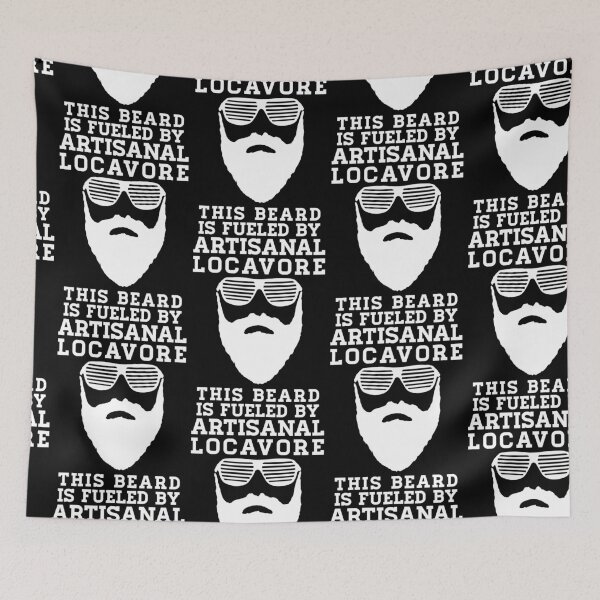 Item preview, This beard is fueled by artisanal locavore in white text designed and sold by WordWind.