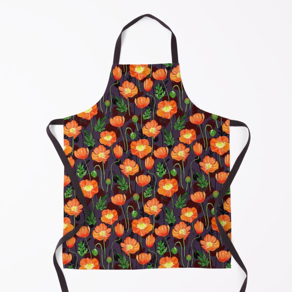 Item preview, Patrón de amapolas naranjas en acuarela (fondo morado) designed and sold by andrebalest.art.
