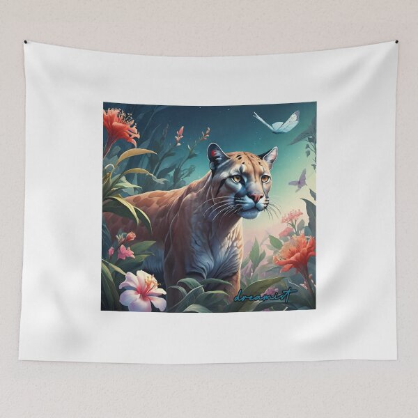 Item preview, Puma in The flowers designed and sold by DreamistStore.