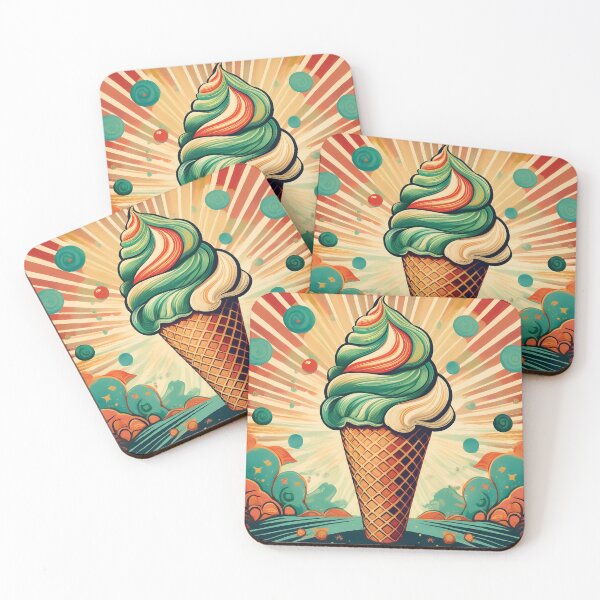 Item preview,  A retro-style design featuring an ice cream cones Pattern from the 1950. designed and sold by HEMRO.