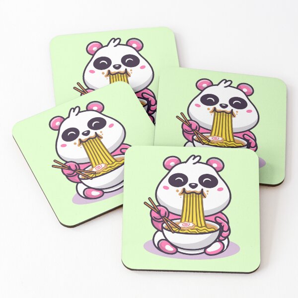 Item preview, Cute Panda Eating Ramen Noodles 2 (no background) designed and sold by Animal Overload.