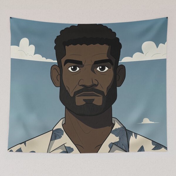 Item preview, Fijian man, portrait | Anime style designed and sold by ComicsFactory.