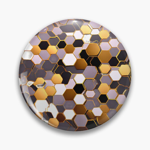 Item preview, Metallic silver and gold hexagon pattern for a luxurious design designed and sold by Tchoice.