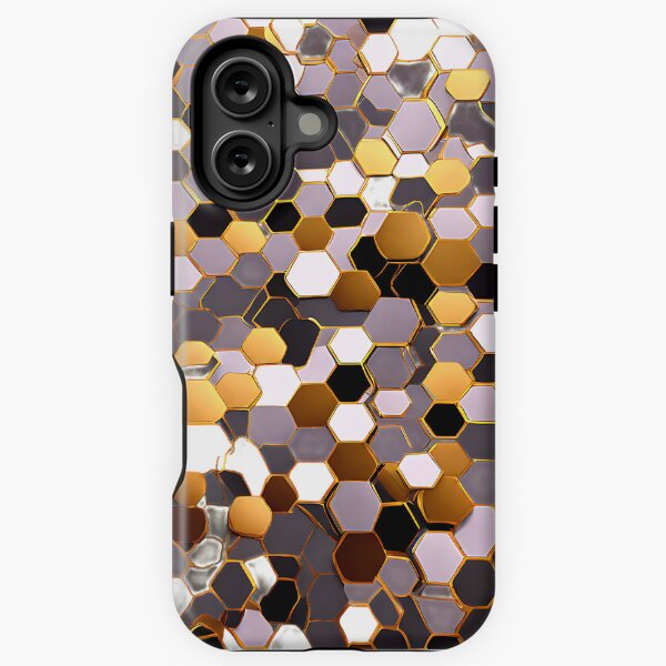 Item preview, Metallic silver and gold hexagon pattern for a luxurious design designed and sold by Tchoice.