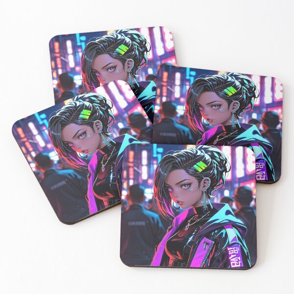 Item preview, Anime Posters Cyberpunk Street Rebel Girl Portrait Canvas Metal Print Poster Art Board designed and sold by RecortShirt.