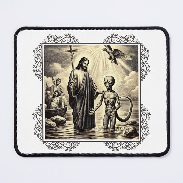 Item preview, Jesus Baptizing Alien - Sarcastic Humor T-Shirt designed and sold by GorinART.
