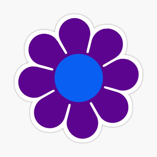 Fleur de hippie bleu pourpre Sticker