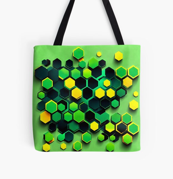 Item preview,  Neon green and yellow hexagons with a glowing effect for an edgy designed and sold by Tchoice.