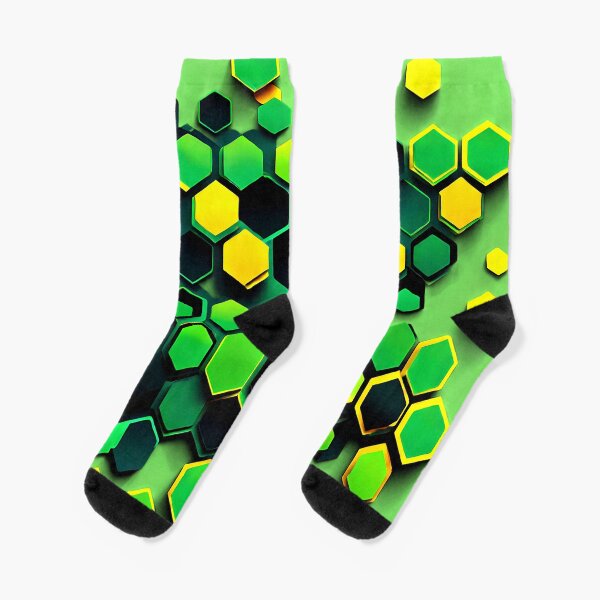 Item preview,  Neon green and yellow hexagons with a glowing effect for an edgy designed and sold by Tchoice.