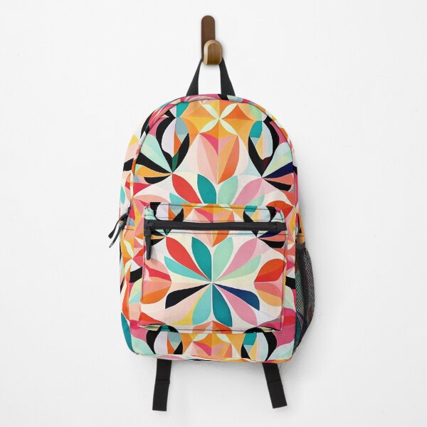 Item preview, Kaleidoscope Petals: Retro Geometric Bloom: Pink, Orange, Red, Yellow, White, Black Aesthetic Design designed and sold by squishmuffin101.