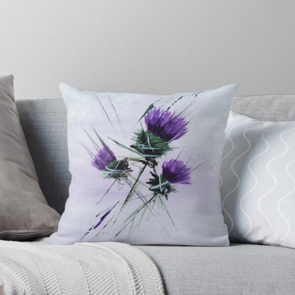 Item preview, Scottish Thistles artwork in a contemporary style designed and sold by Amazingraceart.