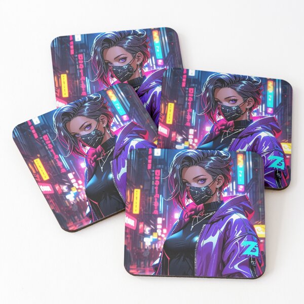 Item preview, Anime Posters Cyberpunk Street Rebel Anime Girl Portrait Canvas Metal Print Poster Art Board designed and sold by RecortShirt.
