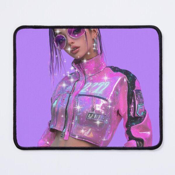 Item preview, Copy of Realistic cyber girl in pink with glasses designed and sold by pinkuardesign.