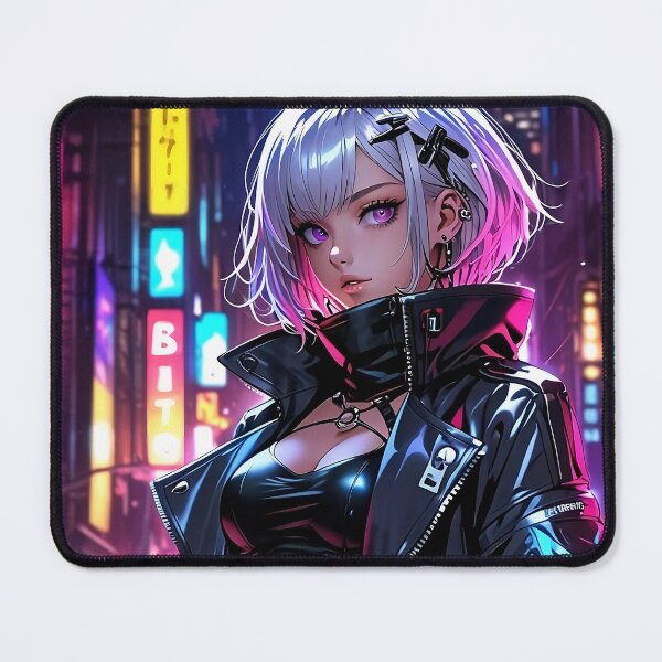 Item preview, Anime Posters Cyberpunk Street Rebel Anime Girl Portrait Canvas Metal Print Poster Art Board designed and sold by RecortShirt.