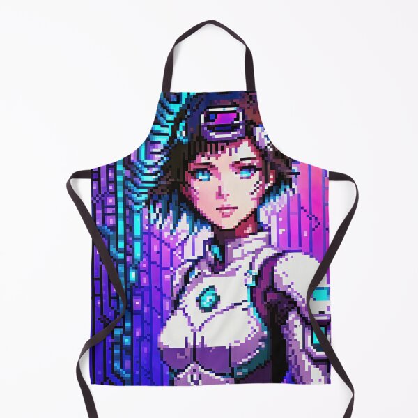 Artikelvorschau, Pixel Art Portrait Cyberpunk Mädchen, 16 Bit entworfen und verkauft von Smash-420.