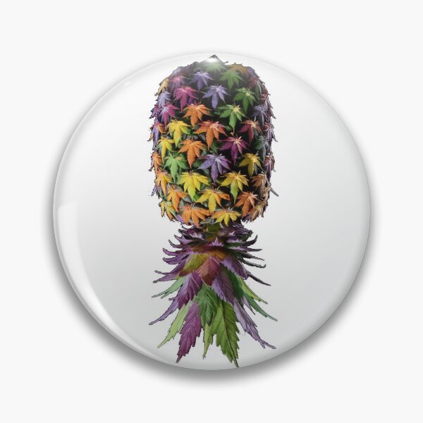 Item preview, Upside-down Pineapple Made of Marijuana Leaves - White designed and sold by JLEmporium.