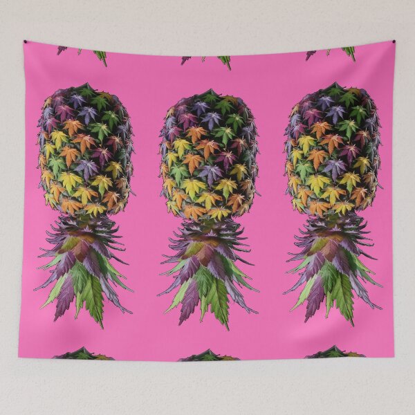 Item preview, Upside-down Pineapple Made of Colorful Marijuana Leaves - Pink designed and sold by JLEmporium.