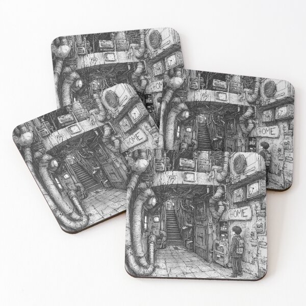 Item preview, Corridor of Rusted Silence – black and white melancholic anime manga boy designed and sold by ForsakenFrames.