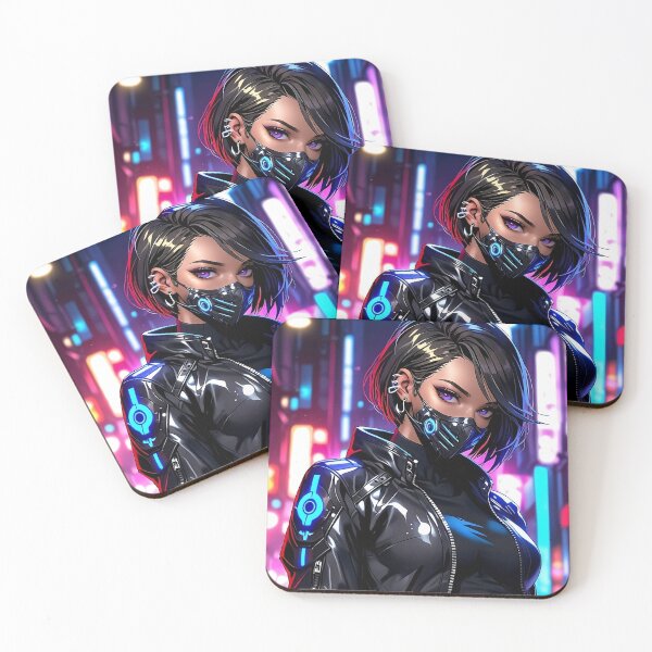 Item preview, Anime Posters Cyberpunk Street Rebel Anime Girl Portrait Canvas Metal Print Poster Art Board designed and sold by RecortShirt.