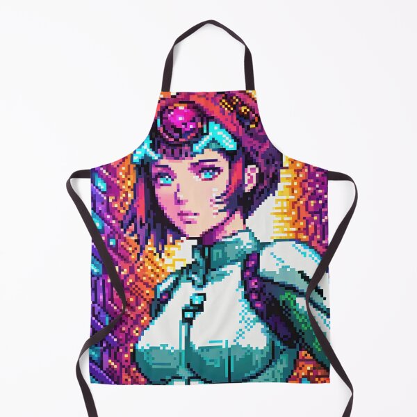 Aperçu de l'œuvre Portrait de fille cyberpunk en pixel art, bulle de téléportation, 16 bits créée et vendue par Smash-420.