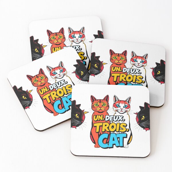 Item preview, Un deux trois cat funny french tee designed and sold by puurfectcat.
