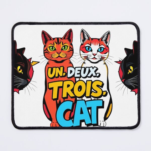 Item preview, Un deux trois cat funny french tee designed and sold by puurfectcat.