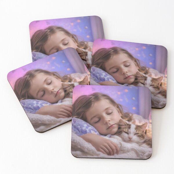 Item preview, Girl in bed with her cat designed and sold by DeransDesigns.