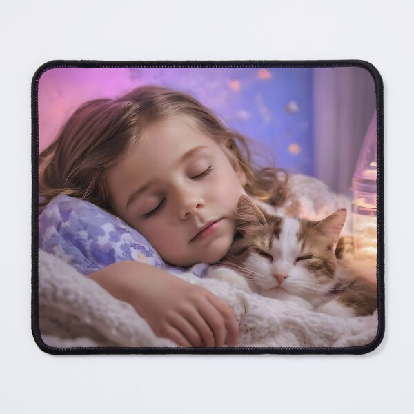 Item preview, Girl in bed with her cat designed and sold by DeransDesigns.