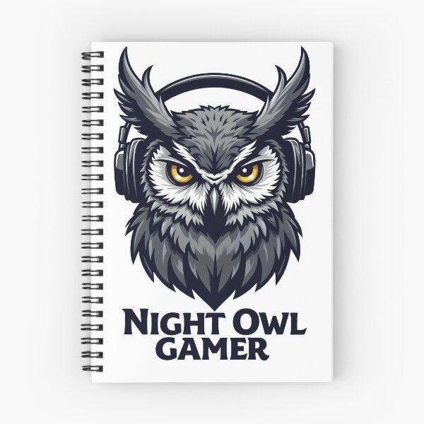Item preview, Night Owl Gamer - Owl with Headphones Design designed and sold by 3T3rnalArts.