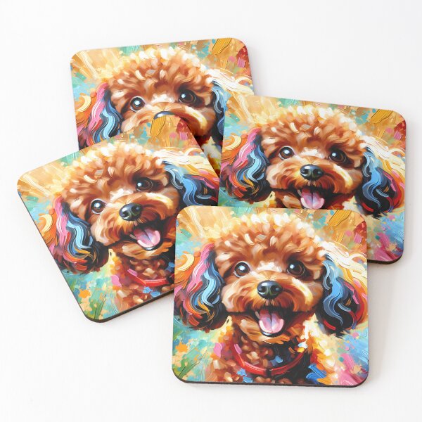 Artikelvorschau, Miniatur Pudel Hund Acryl Druck Haustier Portrait Hundeliebhaber entworfen und verkauft von Puppy Puzzles Plus.