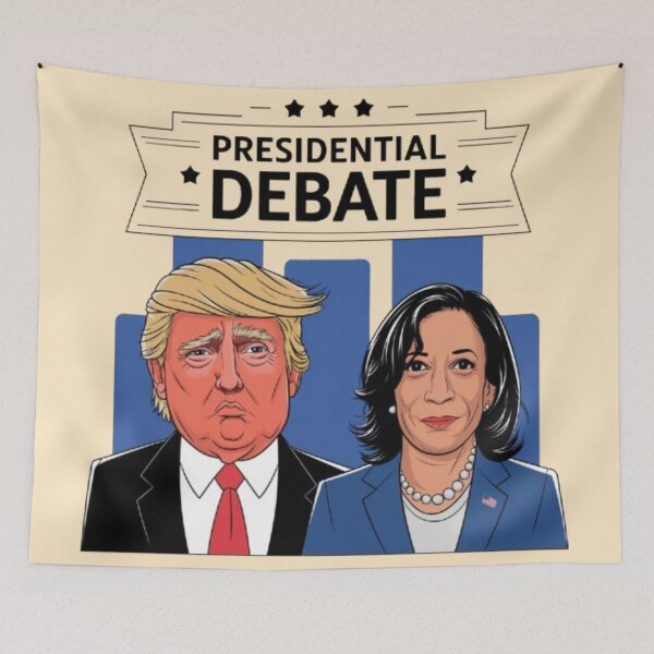Item preview, presidential debate between Donald Trump and Kamala Harris designed and sold by 123ks.