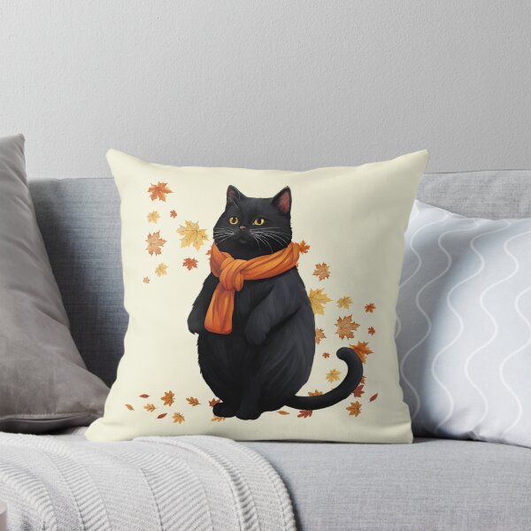 Item preview,  Chonky Black Cat with scarf ready for autumn designed and sold by Cyrensea.