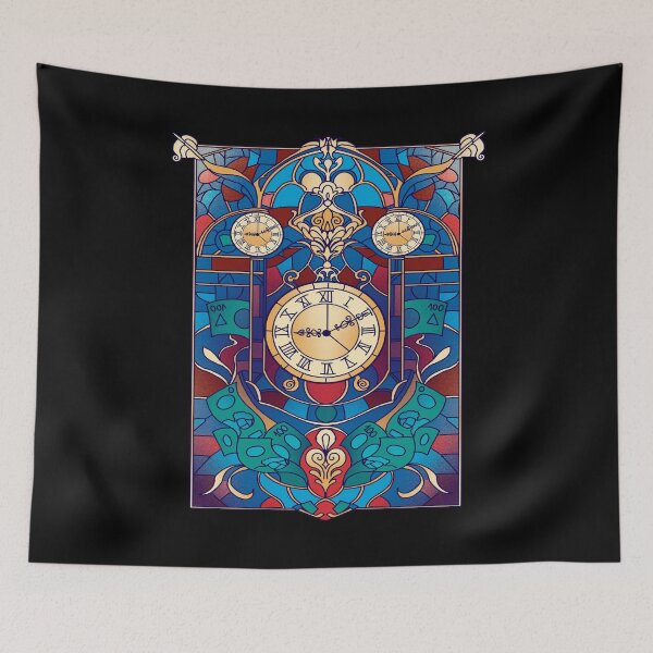 Item preview, Art Nouveau Stained Glass Clock Design designed and sold by DrawHandArt.