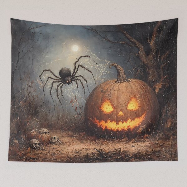 Item preview, HalloweenCore Spider and Jack-O-Lantern in Haunted Forest designed and sold by Matt's Artificial Nature.