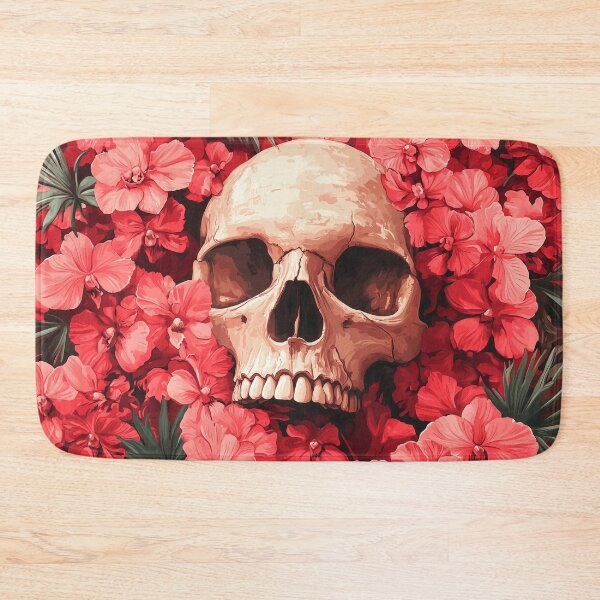 Item preview, Skull surrounded by flowers designed and sold by valerko26.