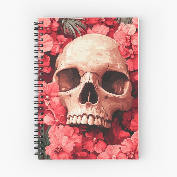 Item preview, Skull surrounded by flowers designed and sold by valerko26.