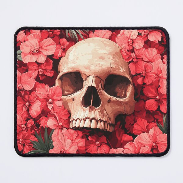 Item preview, Skull surrounded by flowers designed and sold by valerko26.