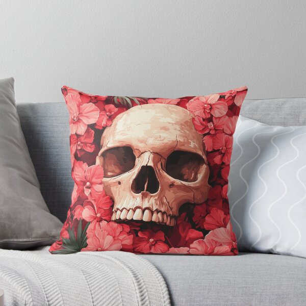 Item preview, Skull surrounded by flowers designed and sold by valerko26.
