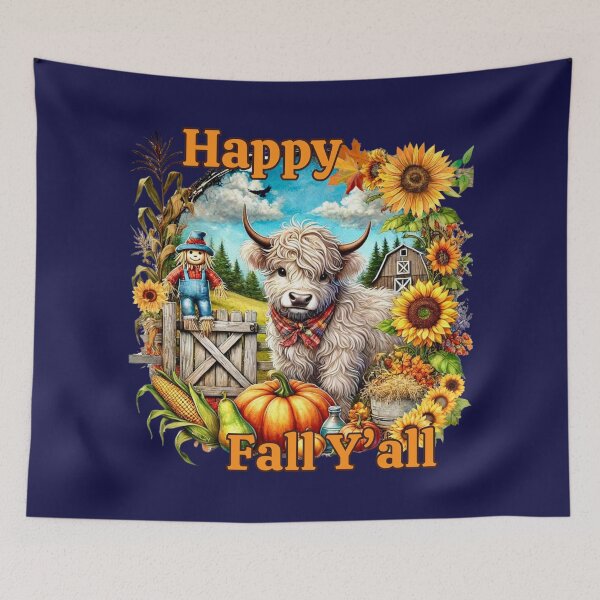 Item preview, Happy Fall Highlander designed and sold by critterpatchusa.