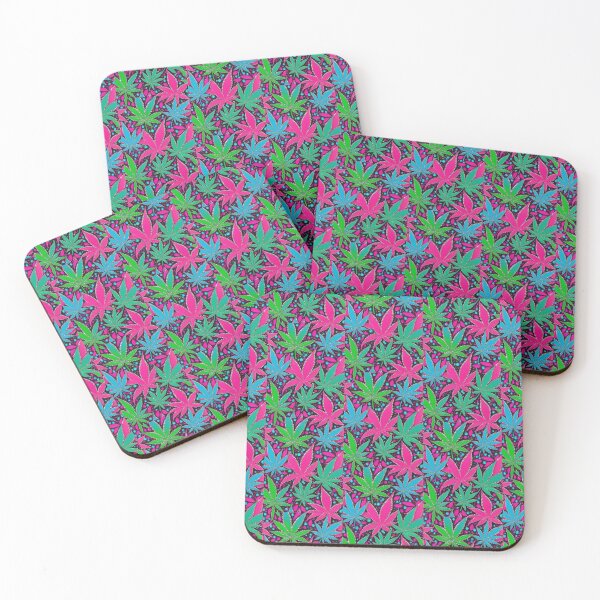 Item preview, Colorful Neon Marijuana Pot Leaves Outlined by Rhinestones designed and sold by JLEmporium.