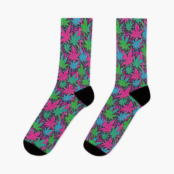 Item preview, Colorful Neon Marijuana Pot Leaves Outlined by Rhinestones designed and sold by JLEmporium.