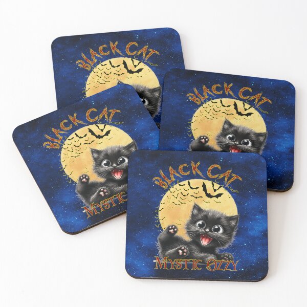Item preview, Black Cat Midnight Magic with Bats designed and sold by MysticOzzy.