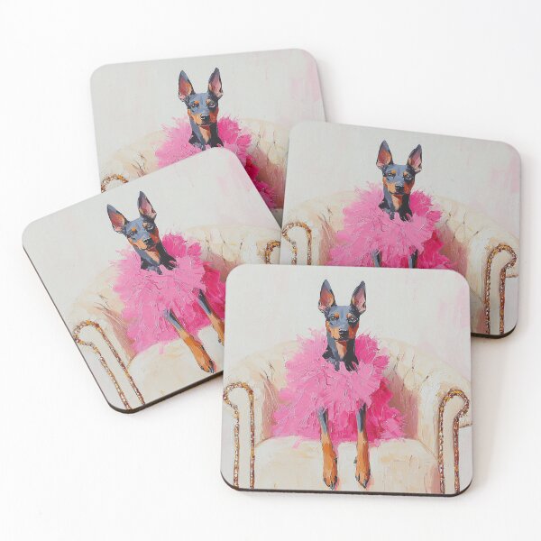 Item preview, Fancy Pink Doberman Pet Portrait designed and sold by Creative Brat Design Studio.